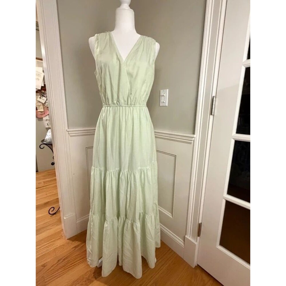 Banana Republic Tencel Cotton Honeydew Maxi Dress NWT M #677656